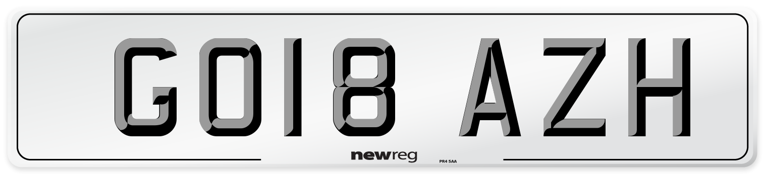 GO18 AZH Number Plate from New Reg
